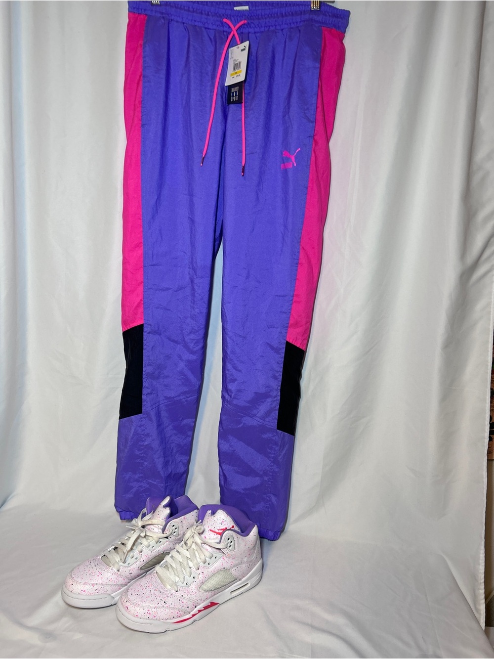 Jordan 5 Retro GS 7Y & NWT Puma Track Pants Bundle Purple Pink Streetwear